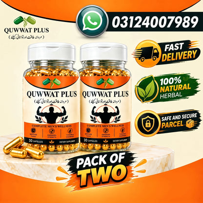 QUWWAT PLUS | Gold Pack of 2  | Men’s Wellness, Timing & Prostate Support – By Dar-e-hikmat